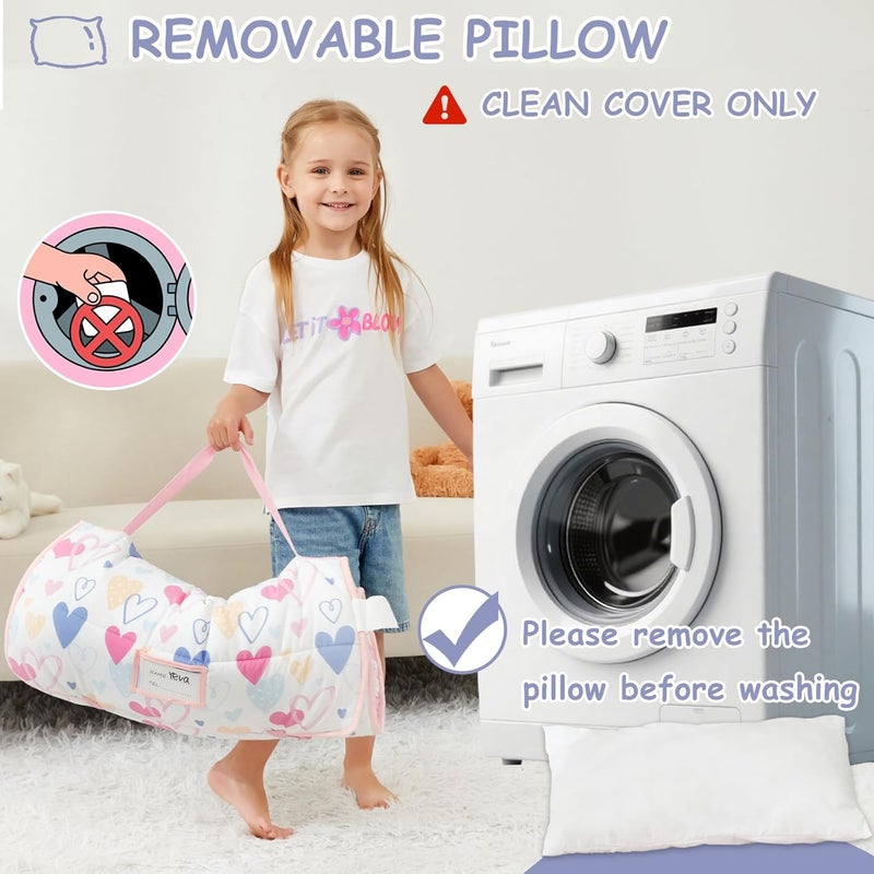 softan Toddler Nap Mat with Pillow and Blanket, Extra Large Rolled Napping Mats,Toddler Sleeping Bag for Daycare,Kids Sleeping Bags for Sleepover,Toddler Sleeping Bag Camping - Image 5